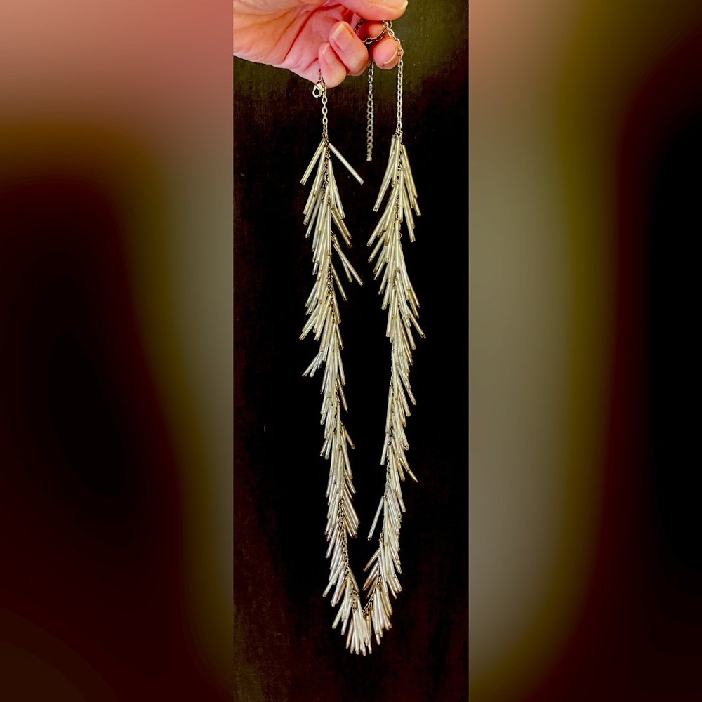 RARE Vintage Designer glass fringe bead necklace - from Saks Fifth Avenue